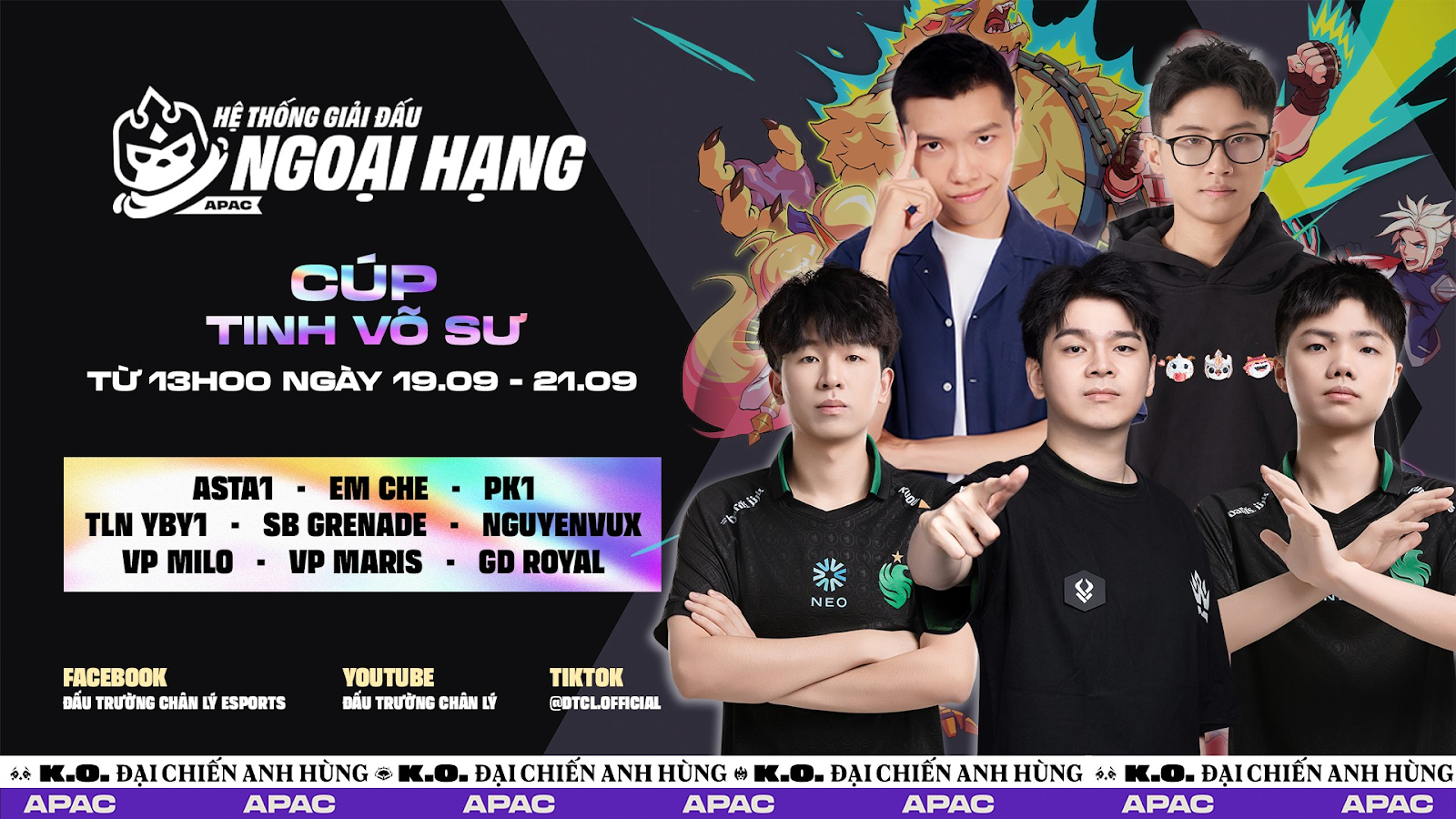 ĐẤU TRƯỜNG CHÂN LÝ ESPORTS MÙA 15: ĐẠI CHIẾN LIÊN KHU VỰC APAC – TRUNG QUỐC Ở KỲ CÚP TINH VÕ SƯ