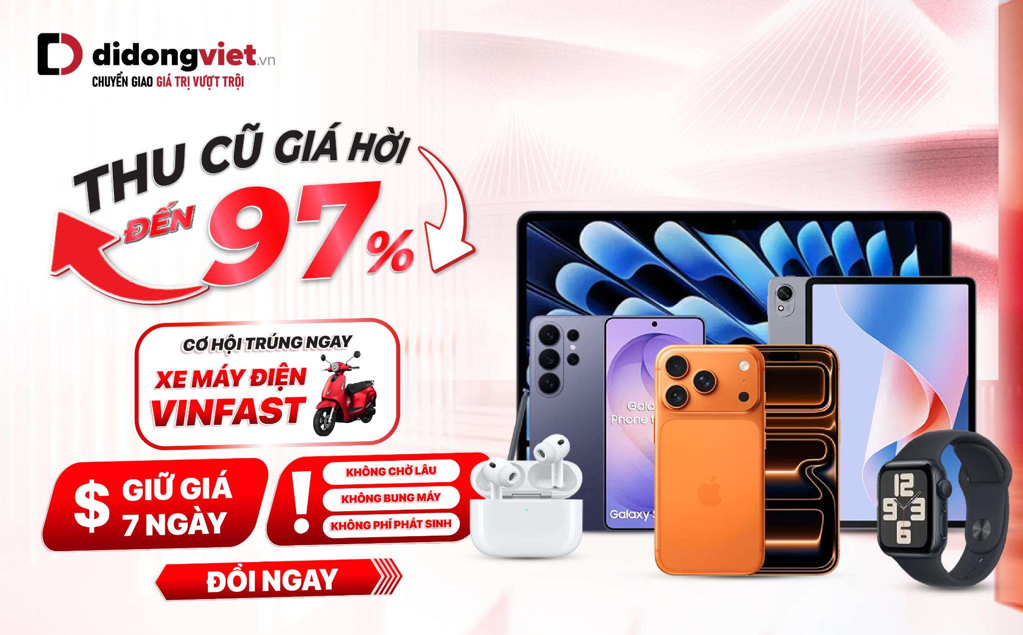 Di Động Việt đẩy mạnh thu máy cũ, khách có thể bán lại hoặc bù tiền lên đời