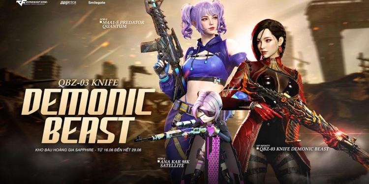 Săn siêu phẩm QBZ-03 Knife Demonic Beast với Kho Báu Hoàng Gia Sapphire mới của Crossfire