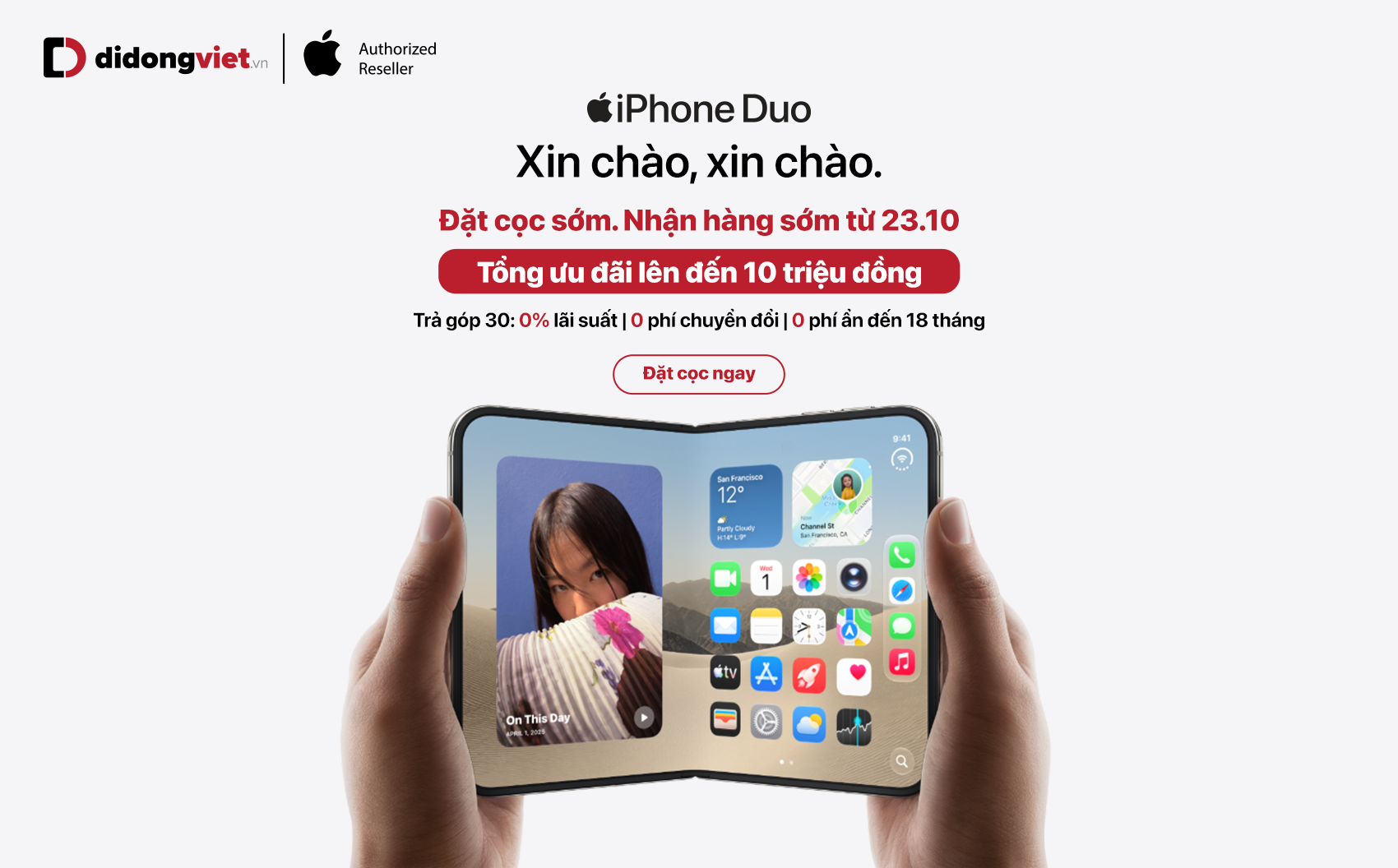 Kích hoạt làn sóng smartphone gập cao cấp: Di Động Việt nhận đặt trước iPhone Duo với gói trợ giá 10 triệu đồng